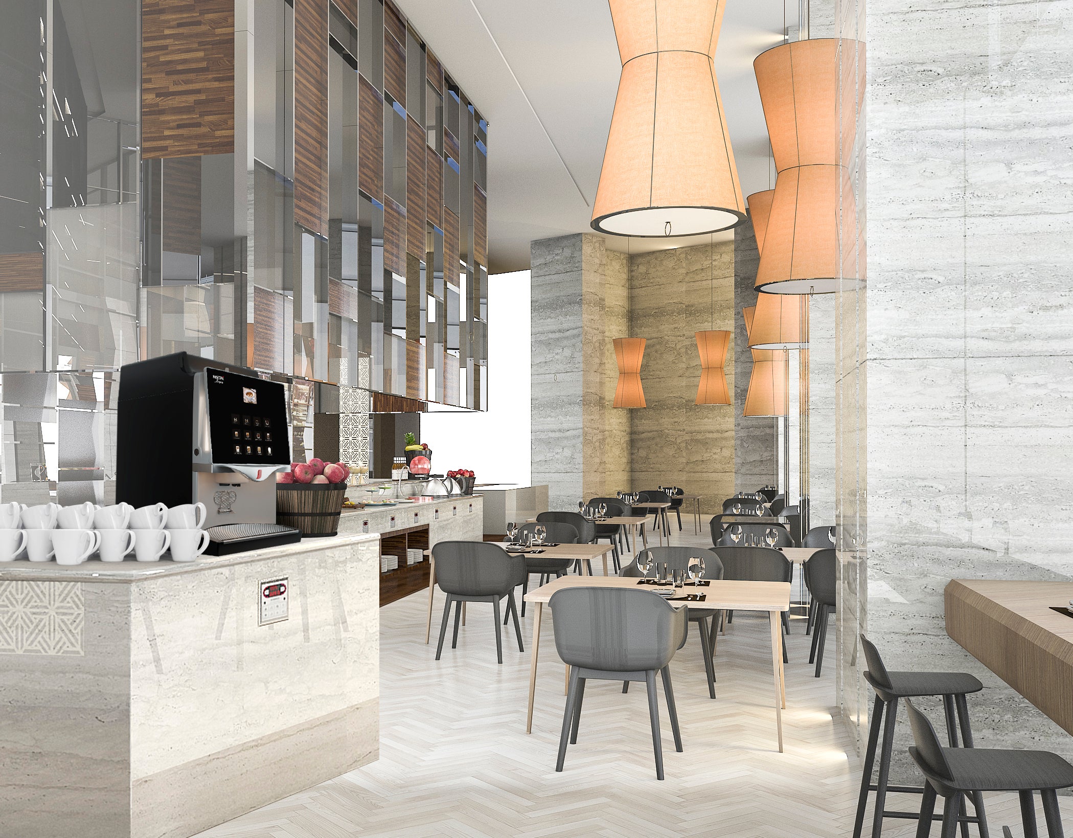 Cafetera profesional en hotel