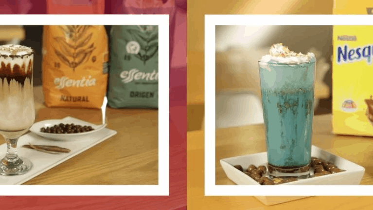 bebidas de café dark temptation y chocolate nesquik