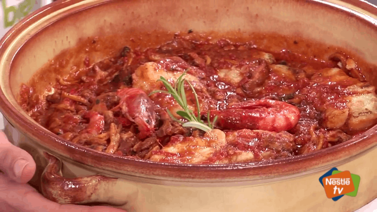 Cazuela de rape, gambas y setas - Menú Navidad | Nestlé Professional