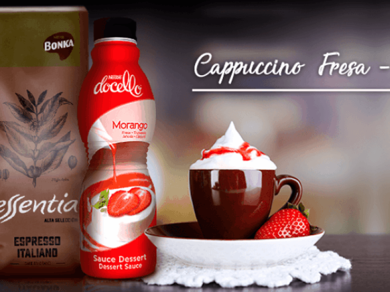 san valentín receta cappuccino fresa chocolate - horizontal