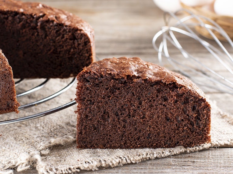 Trozo de tarta de chocolate
