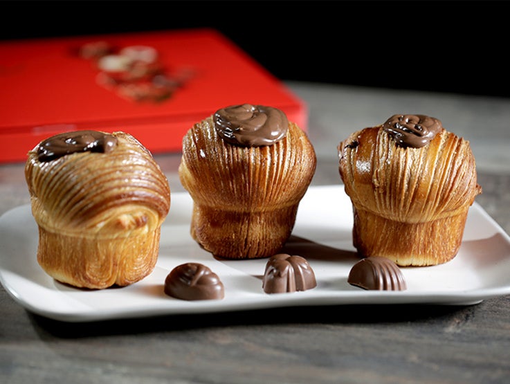 Cruffin con chocolate