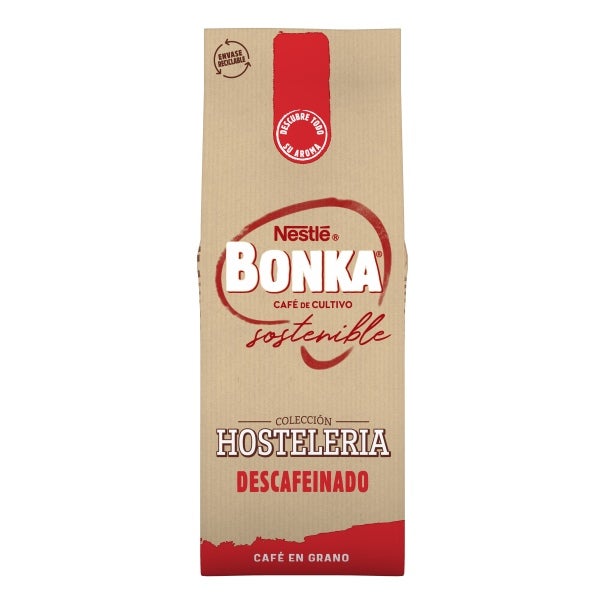 BONKA HOSTELERIA Descafeinado café en grano 500g