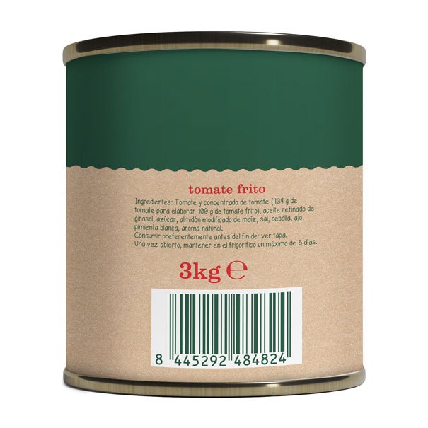 Lata de tomate frito Solis  trasera