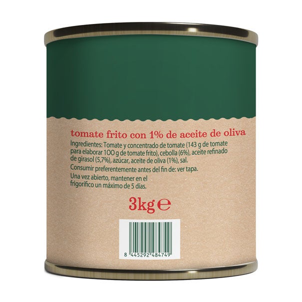 Lata de tomate frito estilo casero - trasera
