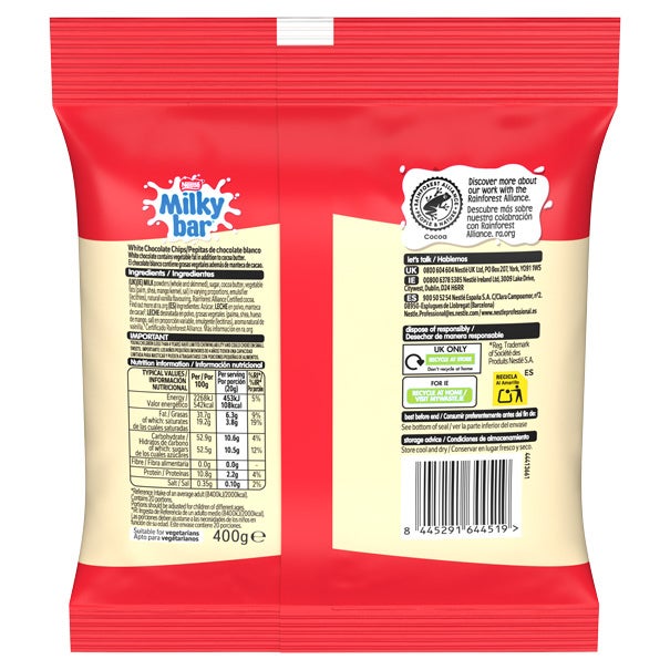 Pepitas de chocolate blanco Milkybar