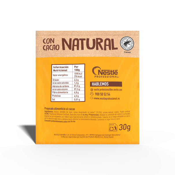 NESTLÉ Cacao a la taza 20 sobres Back